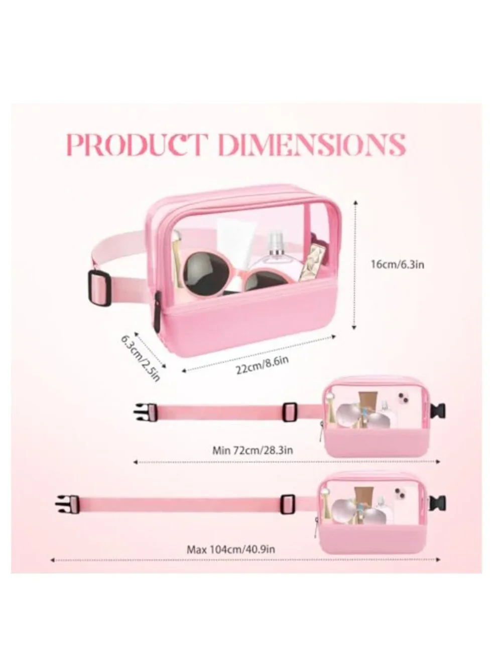 Stadium Approved Clear Fanny Pack PVC EVA Belt Bag Crossbody